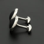 Load image into Gallery viewer, Platinum Cufflinks with Black Stone for Men JL PT C 02   Jewelove
