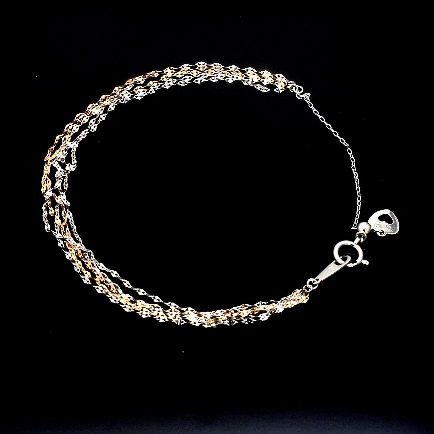 Japanese 5 Line Platinum & Rose gold Fantasy Light Weight Adjustable Bracelet JL PTB 1369