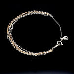 Load image into Gallery viewer, Japanese 5 Line Platinum &amp; Rose gold Fantasy Light Weight Adjustable Bracelet JL PTB 1369
