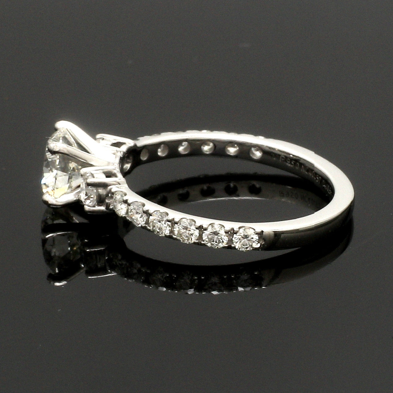 1-Carat Platinum Solitaire Engagement Ring with Diamond Accents JL PT 327-B