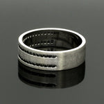 Load image into Gallery viewer, Platinum Black Diamond Double Line Ring for Men JL PT 1400
