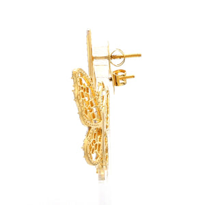 Natural Fancy Color Yellow Diamond Butterfly Pendant Chain Set for Women JL AU PE YD 101