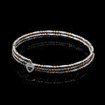 Load image into Gallery viewer, Japanese 3-row Platinum &amp; Rose Gold Bracelet for Women with Diamond Cut Balls JL PTB 1276
