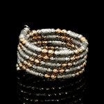 Load image into Gallery viewer, Japanese 5 Row Flexible Platinum Rose Gold Fusion Ring with Diamond Cutting JL PT 1380
