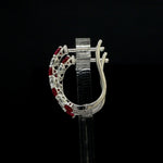 Load image into Gallery viewer, Platinum Diamond Earrings with Ruby for Women JL PT E 368
