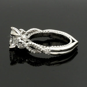 1-Carat Princess cut Solitaire Diamond Accents Platinum Ring JL PT 1369