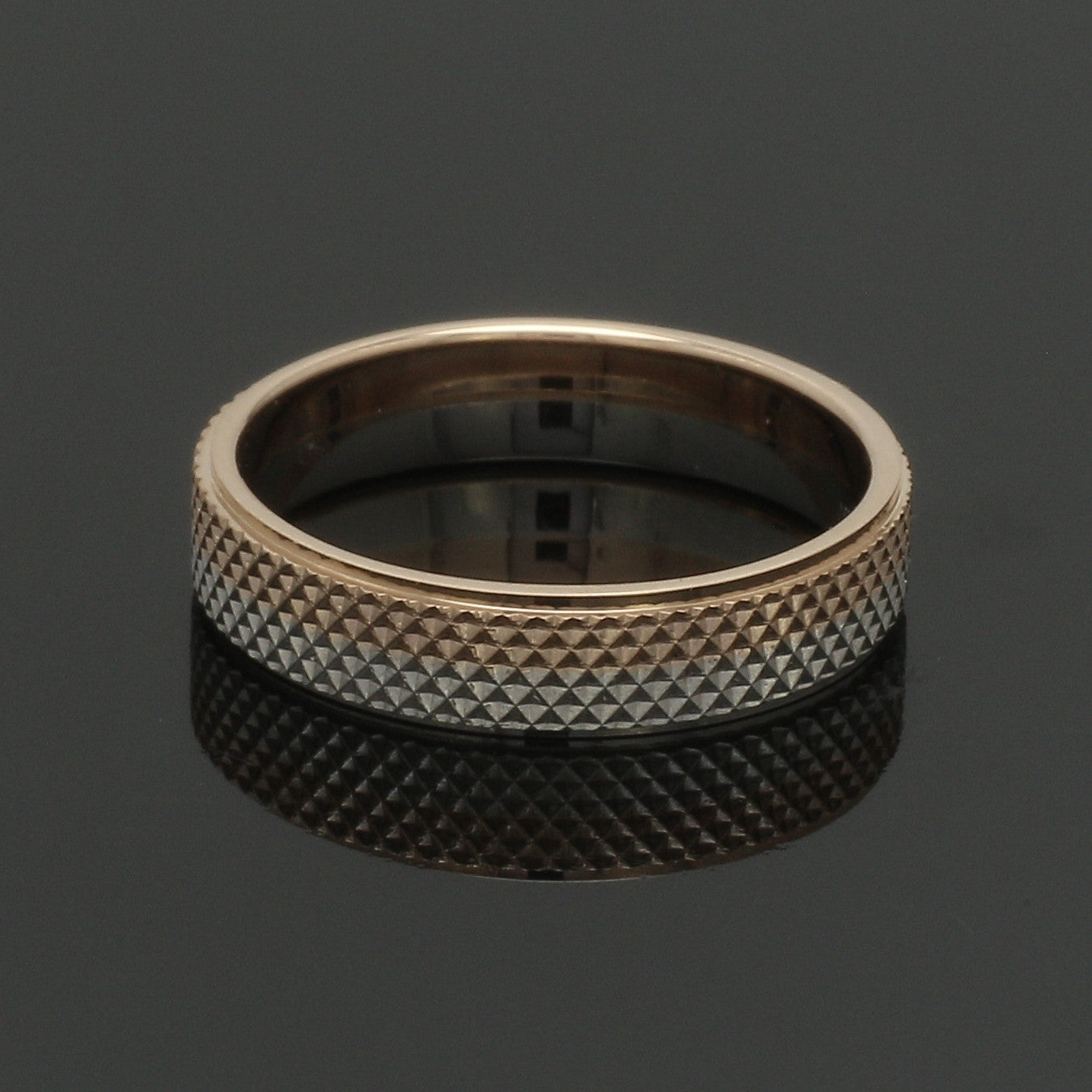 Platinum Love Bands with Rose Gold Ring JL PT 1406