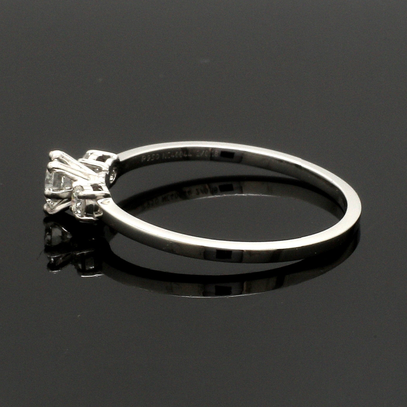 30-Pointer Solitaire Diamond Accents Platinum Ring JL PT 1229-D