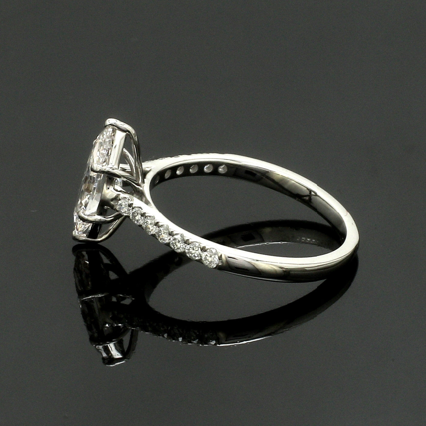 Marquise Cut Solitaire Diamond Shank Platinum Lab Grown Diamond Ring JL PT 19019-LGD