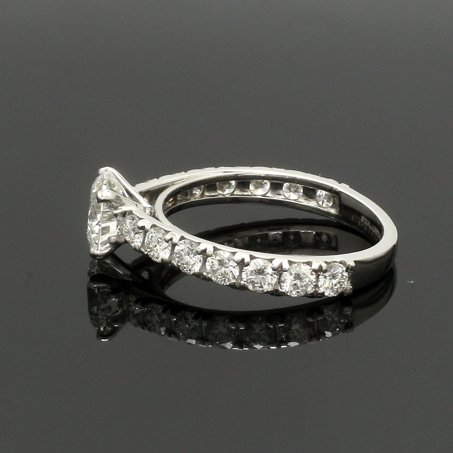 50-Pointer Solitaire Diamond Shank Platinum Ring JL PT 1350   Jewelove.US
