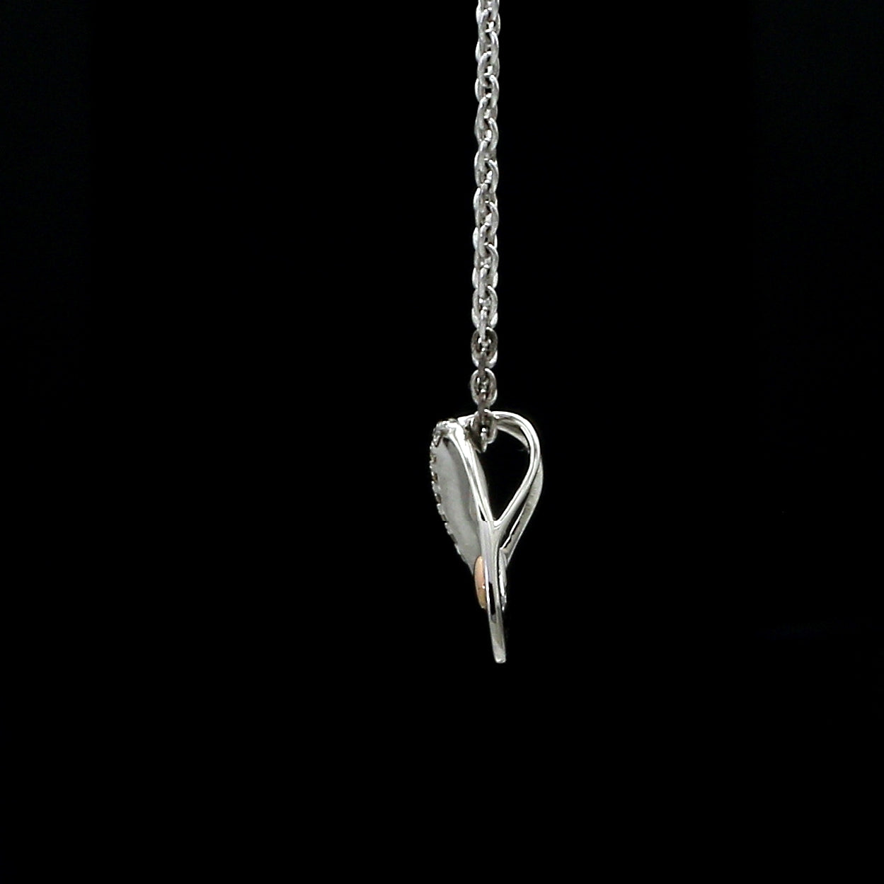 Evara Platinum Diamonds Pendant with Rose Gold Heart JL PT P 323   Jewelove.US