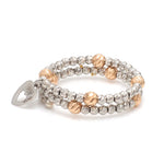 Load image into Gallery viewer, Japanese 2 Row Flexible Platinum Rose Gold Fusion Ring with Diamond Cutting JL PT 1378

