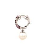 Load image into Gallery viewer, Platinum Diamond Ruby Earrings with Pearl JL PT E 369
