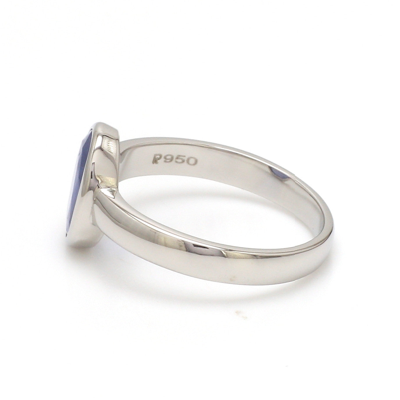 2.50-Carat Natural Blue Sapphire Platinum Ring JL PT Sapphire