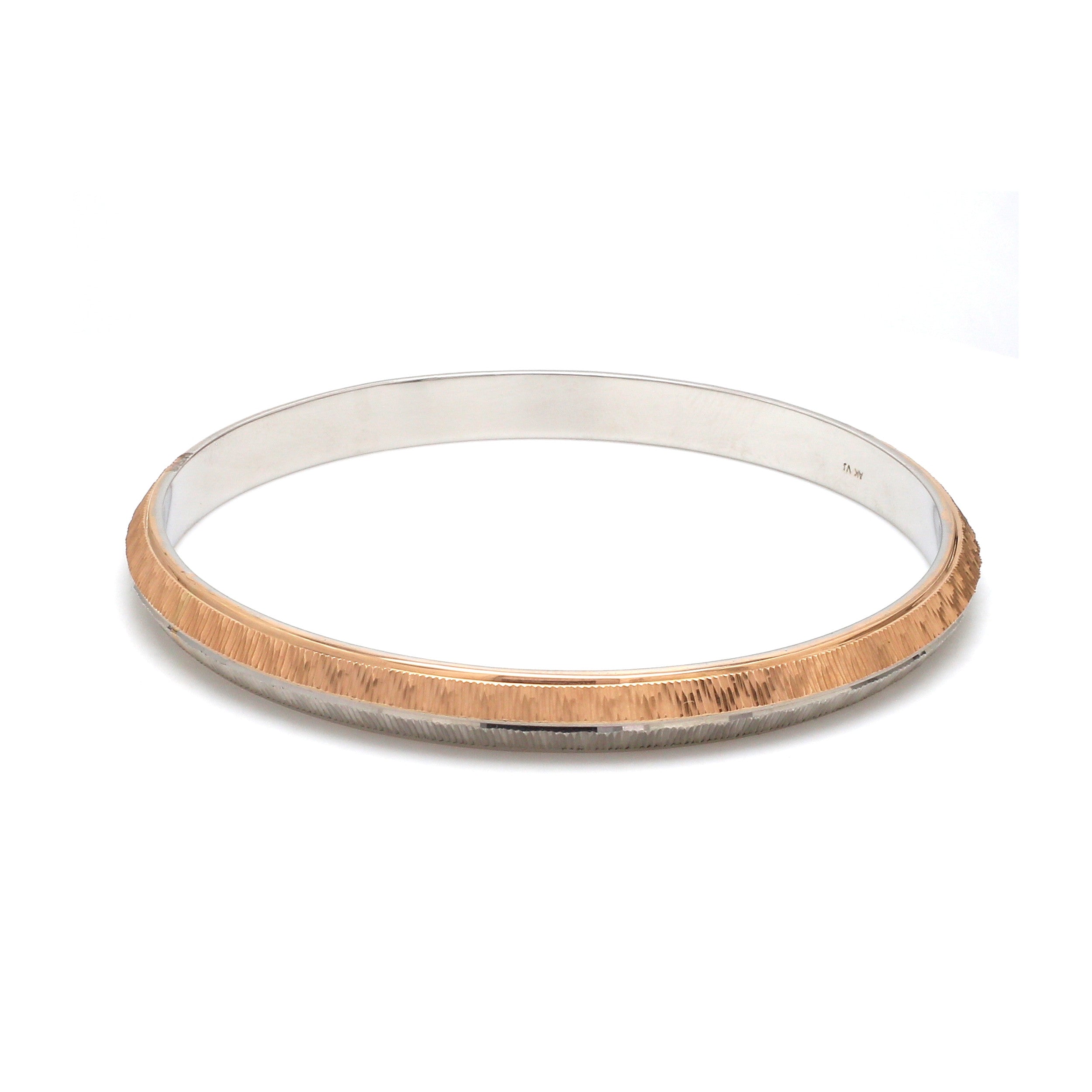 Men of Platinum | 7mm Platinum Kada with Rose Gold for Men JL PTB 1297