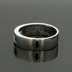 Load image into Gallery viewer, Platinum Lab Grown Princess Cut Diamonds with Natural Emerald Ring for Men JL PT LG 1483
