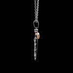 Load image into Gallery viewer, Platinum Caduceus Pendant for Doctors with Rose Gold Wings JL PT P 319   Jewelove.US
