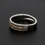 Load image into Gallery viewer, Designer Platinum Rose Gold Ring with Grooves &amp; Diamonds for Women JL PT 570-A
