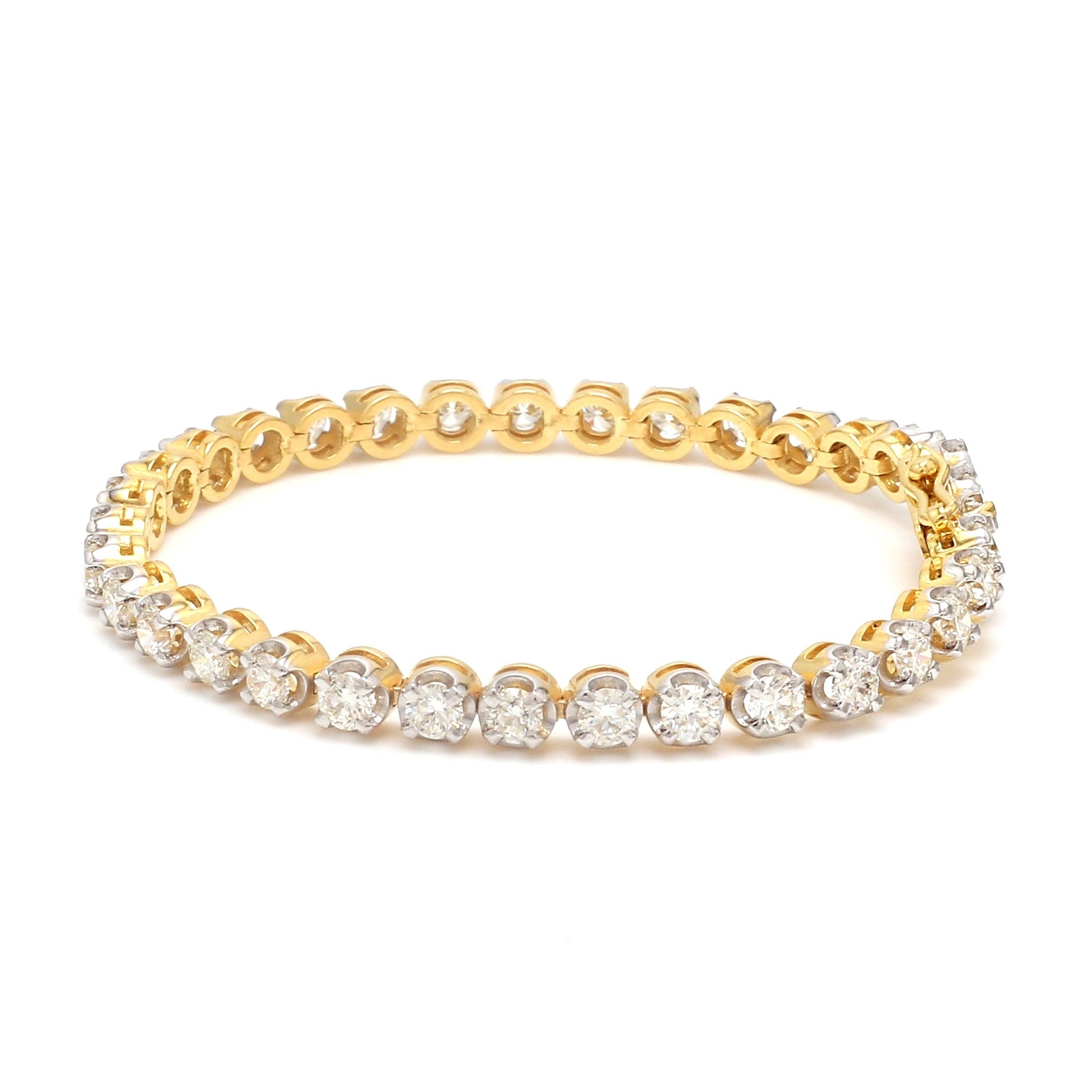18-Pointer Diamond Tennis Bracelet 18K White Gold JL AU 755