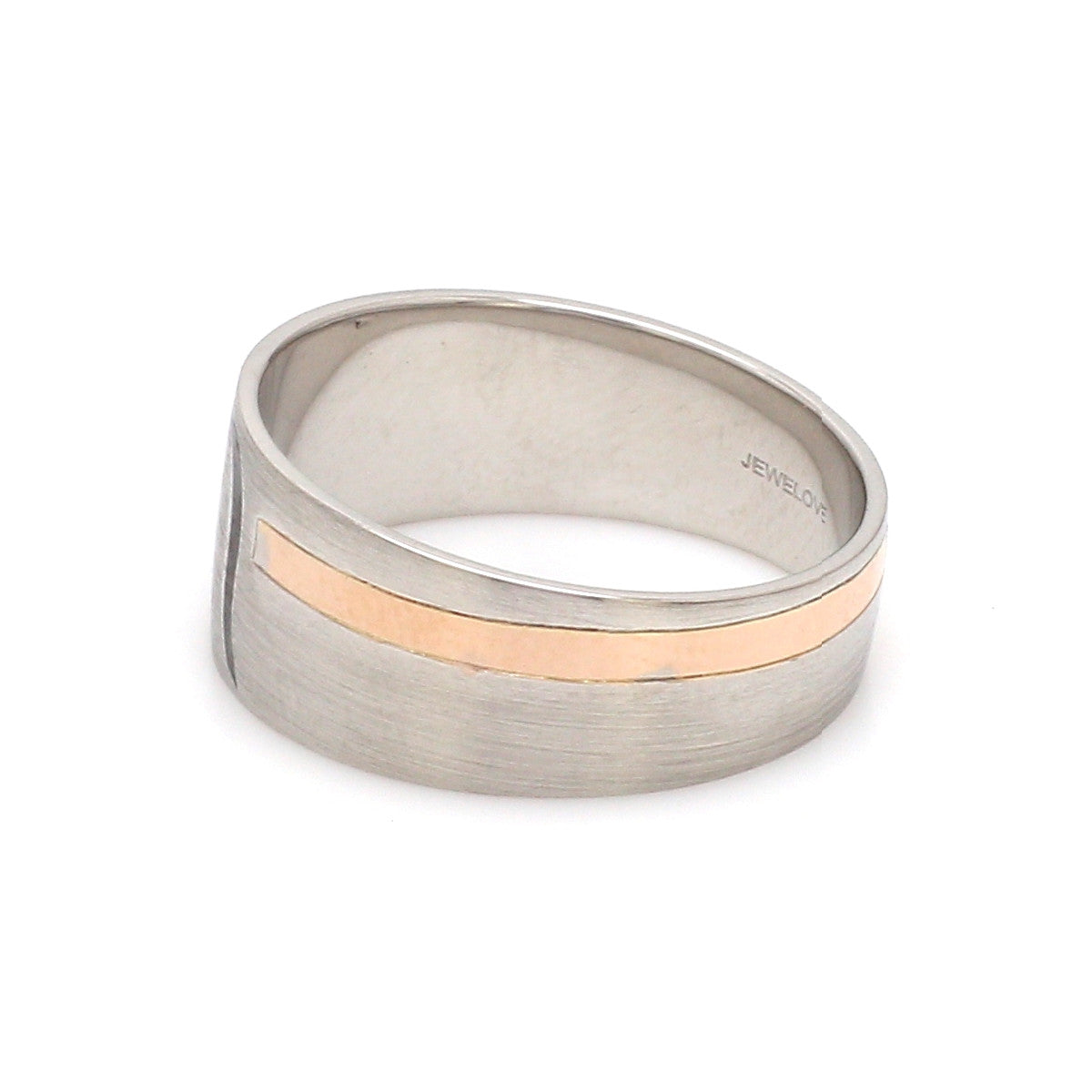 Platinum Love Bands with Rose Gold Ring JL PT 1413