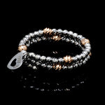 Load image into Gallery viewer, Japanese 2 Row Flexible Platinum Rose Gold Fusion Ring with Diamond Cutting JL PT 1378
