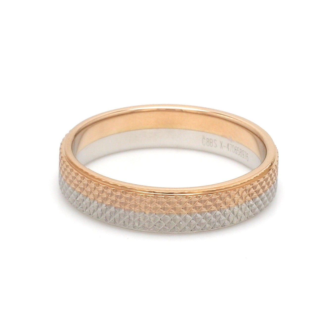 Platinum Love Bands with Rose Gold Ring JL PT 1406