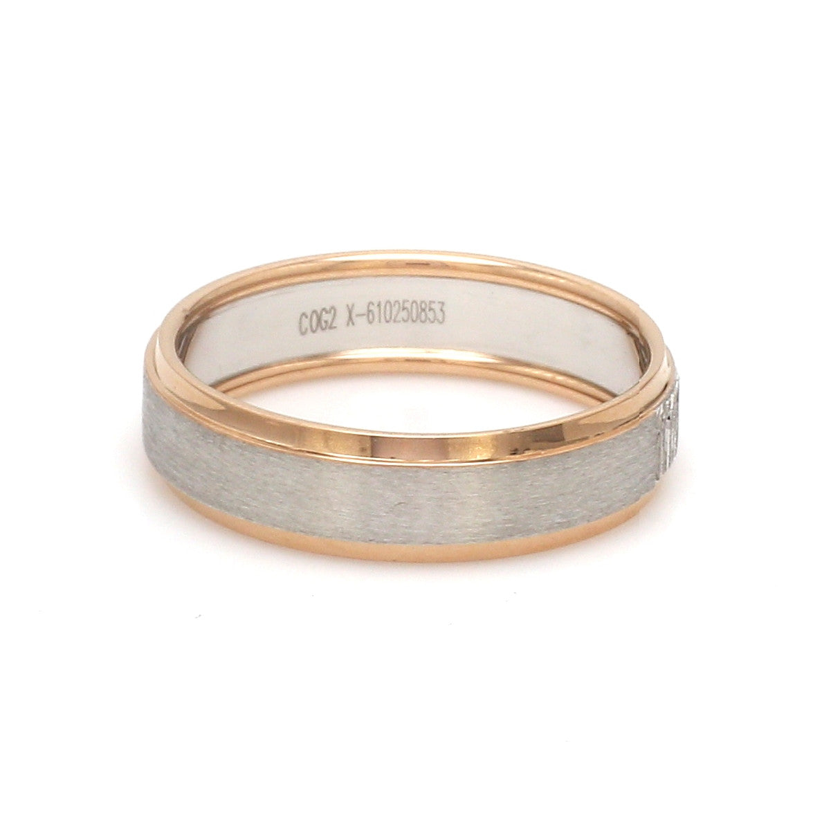 Platinum Love Bands with Rose Gold Ring JL PT 1408