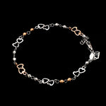 Load image into Gallery viewer, Japanese Double Heart Platinum Rose Gold Bracelet with Diamond Cut Balls JL PTB 1213   Jewelove.US
