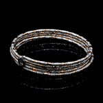 Load image into Gallery viewer, Japanese 5-row Platinum &amp; Rose Gold Bracelet for Women with Diamond Cut Balls JL PTB 1273
