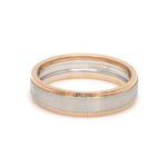 Load image into Gallery viewer, Engraved Platinum Love Bands with Rose Gold You &amp; Me Ring JL PT 1404
