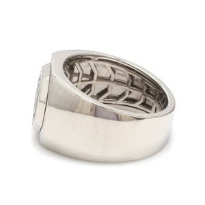 Customised Alphabet / Initial Platinum Signet Ring for Men JL PT 1373