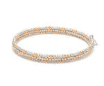 Load image into Gallery viewer, Japanese 3-row Platinum &amp; Rose Gold Bracelet for Women with Diamond Cut Balls JL PTB 1225
