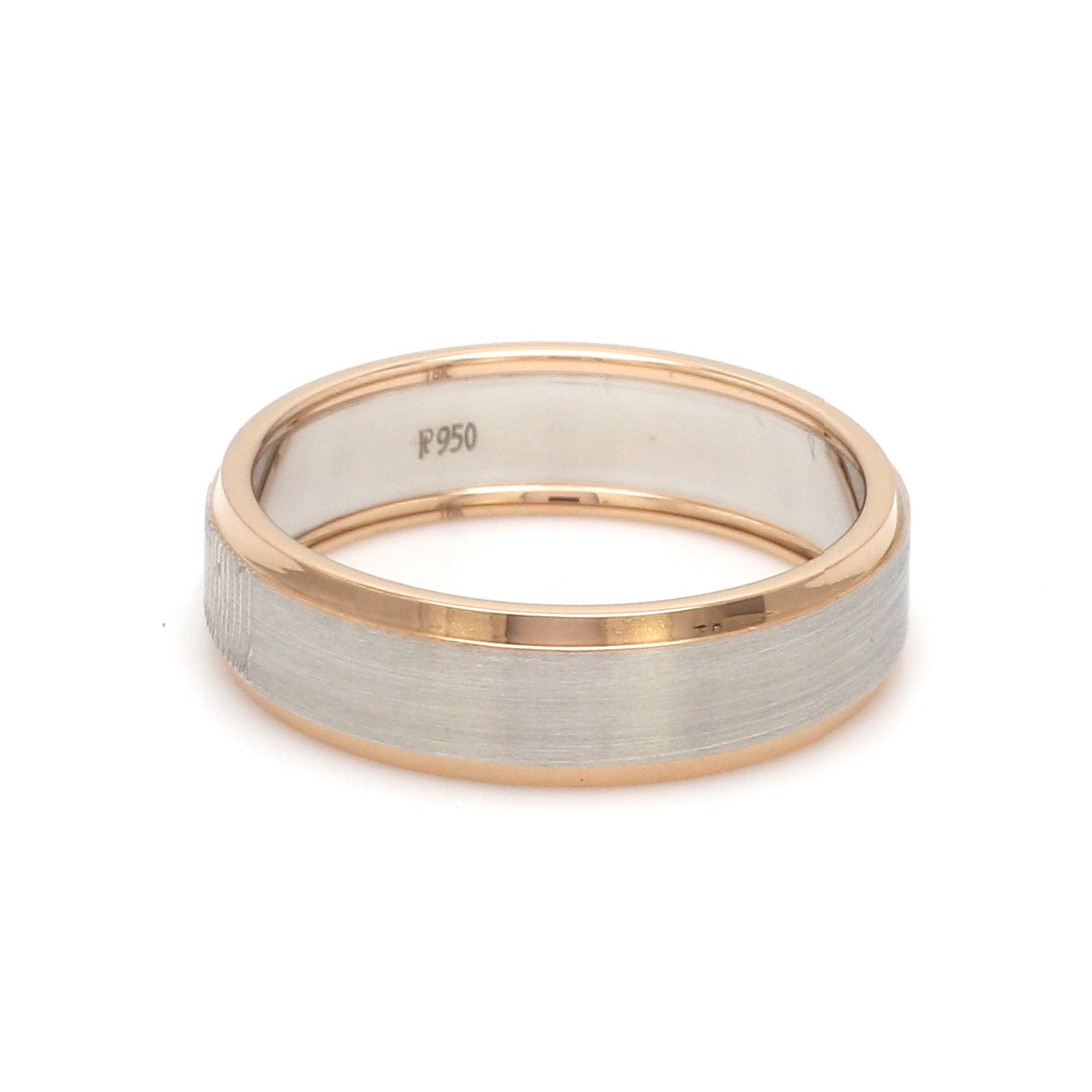 Platinum Love Bands with Rose Gold Ring JL PT 1408