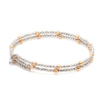 Load image into Gallery viewer, Japanese 2-row Platinum &amp; Rose Gold Bracelet for Women with Diamond Cut Balls JL PTB 1260

