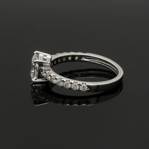 30-Pointer Solitaire Diamond Shank Platinum Ring JL PT 1313   Jewelove.US