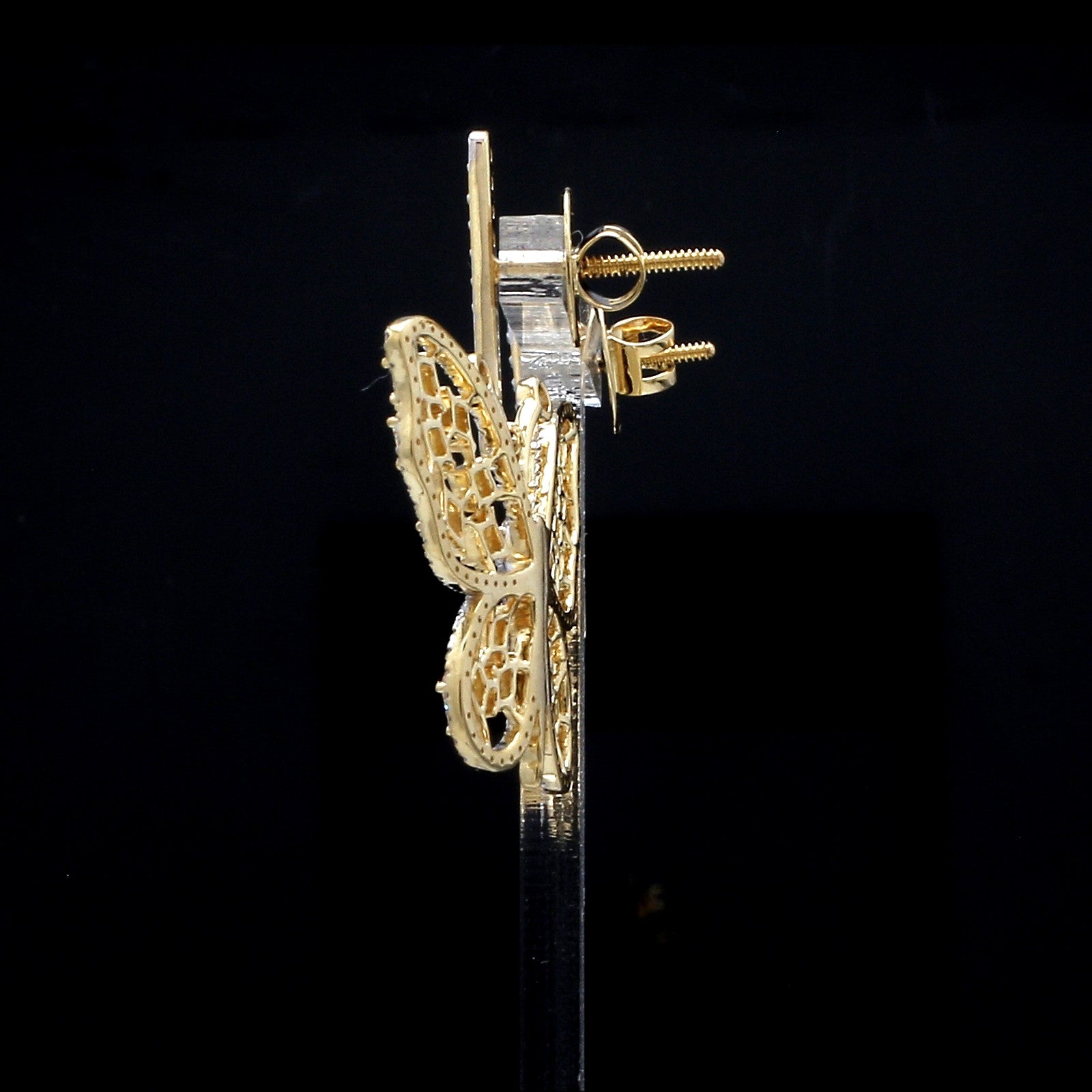 Natural Fancy Color Yellow Diamond Butterfly Earrings JL AU E YD 101
