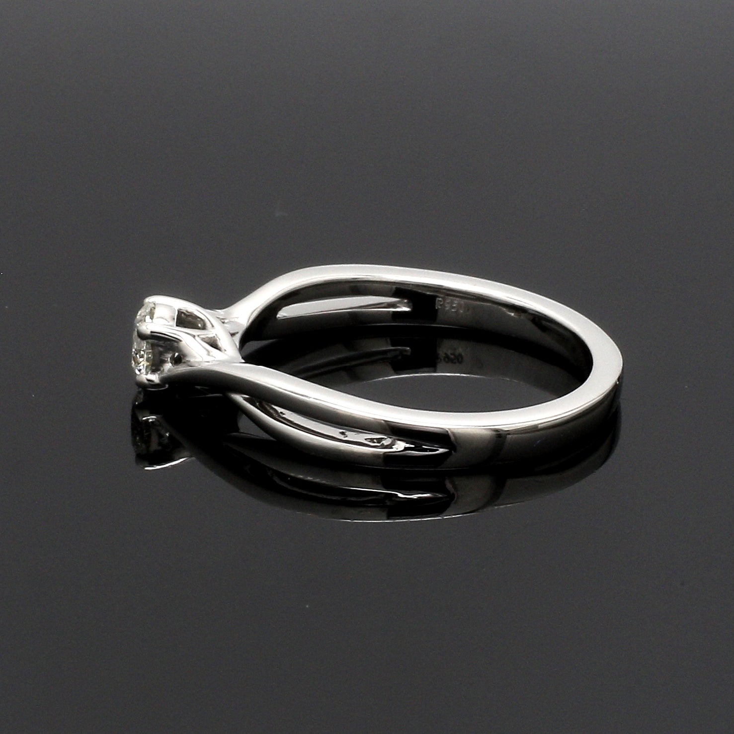 70-Pointer 4 Prong Platinum Solitaire Ring with a Twist JL PT 676-C   Jewelove.US