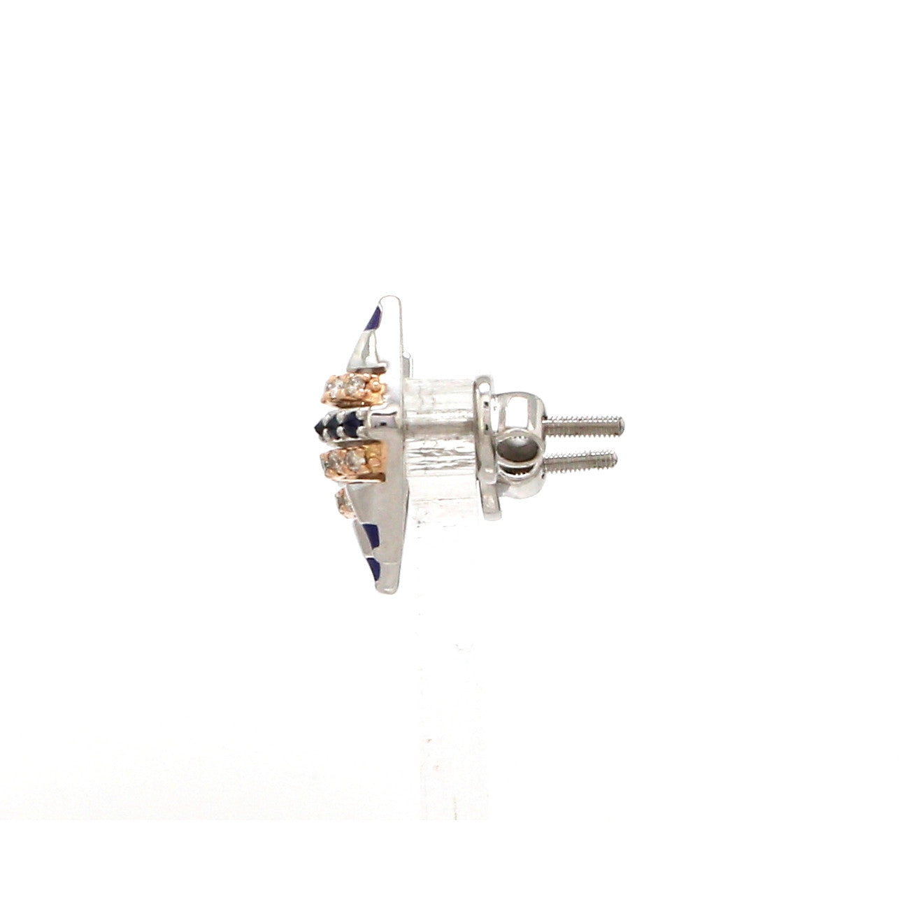 Evara Platinum Rose Gold Diamond with Blue Sapphire Earrings for Women JL PT E 366