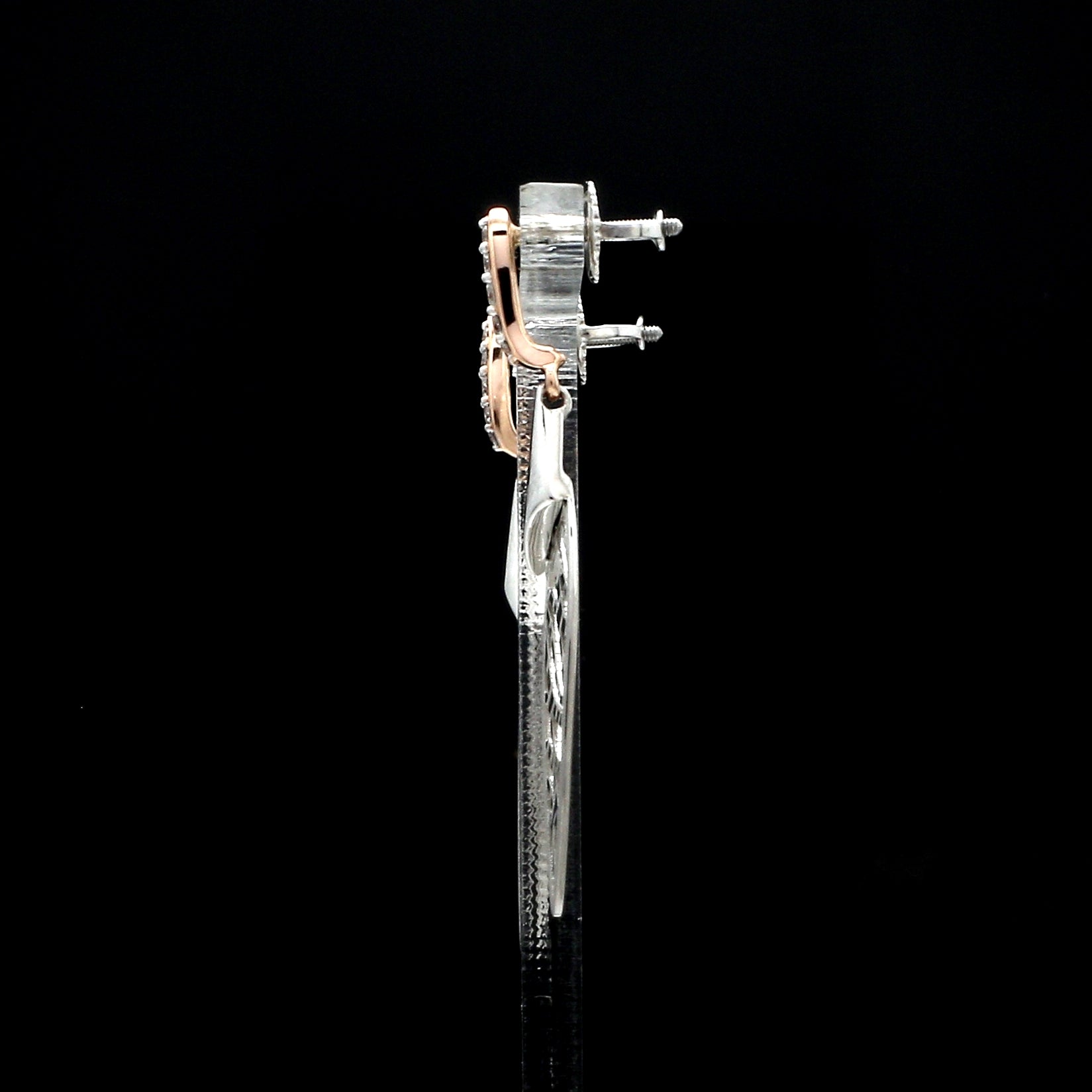 Platinum Rose Gold Diamond Earrings for Women JL PT E 347