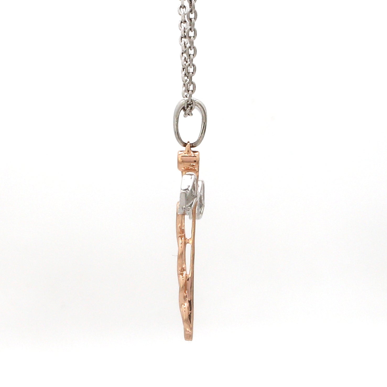 Platinum Rose Gold Caduceus Pendant for Doctors with Wings JL PT P 319-A