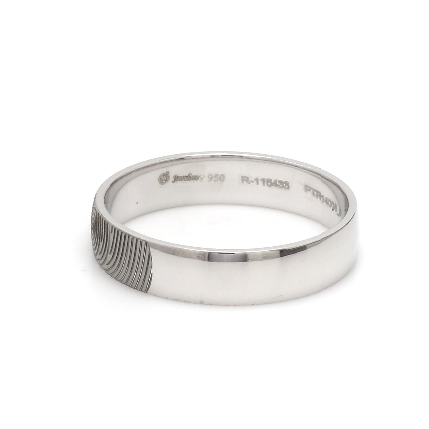 Customized Fingerprint Engraved Platinum Rings for Men JL PT 270