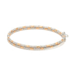 Load image into Gallery viewer, Japanese 2-row Platinum &amp; Rose Gold Bracelet for Women with Diamond Cut Balls JL PTB 1227
