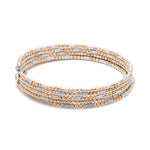 Load image into Gallery viewer, Japanese 5-row Platinum &amp; Rose Gold Bracelet for Women with Diamond Cut Balls JL PTB 1275
