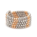 Load image into Gallery viewer, Japanese 5 Row Flexible Platinum Rose Gold Fusion Ring with Diamond Cutting JL PT 1374
