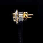 Load image into Gallery viewer, 18K Yellow Gold Earrings with Princess Cut Natural Fancy Yellow &amp; White Diamonds JL AU E 104
