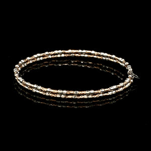 Unique 2-Row Japanese Platinum & Rose Gold Bracelet for Women JL PTB 774
