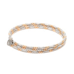 Load image into Gallery viewer, Japanese 3-row Platinum &amp; Rose Gold Bracelet for Women with Diamond Cut Balls JL PTB 1276
