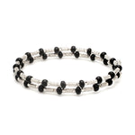 Load image into Gallery viewer, Japanese Platinum with Black Beads Nazariya / Nazariye Bracelet for Kids JL PTB 1229
