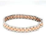 Load image into Gallery viewer, Platinum &amp; Rose Gold Bracelet for Men JL PTB 1047
