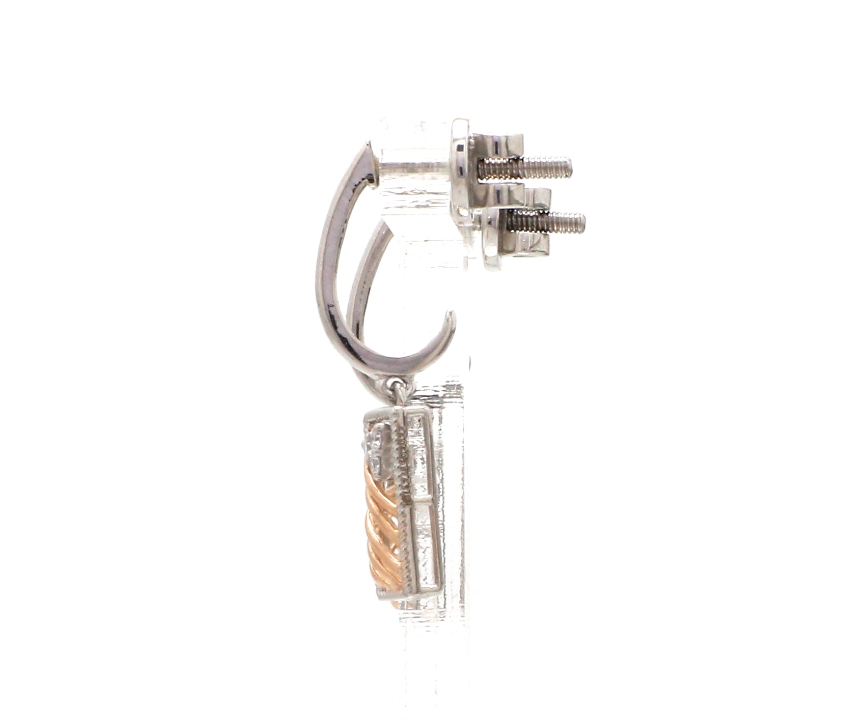 Evara Platinum Rose Gold Diamonds Earrings for Women JL PT E 314   Jewelove.US